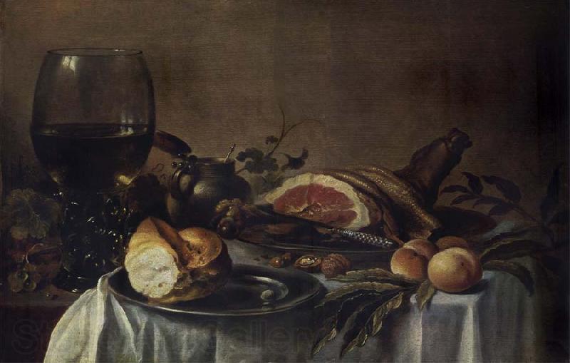Pieter Claesz Still life with Ham Spain oil painting art
